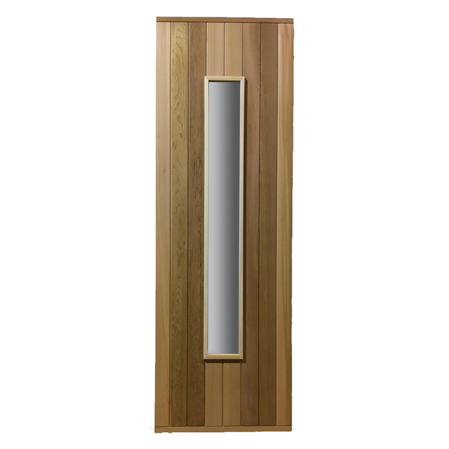 Cedar Door With a Long and Slim Window